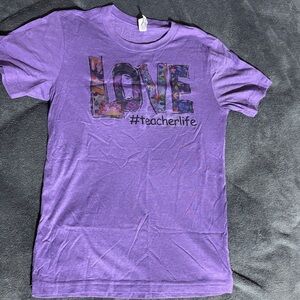 Bella Canvas Purple Love Teacher Life Tee